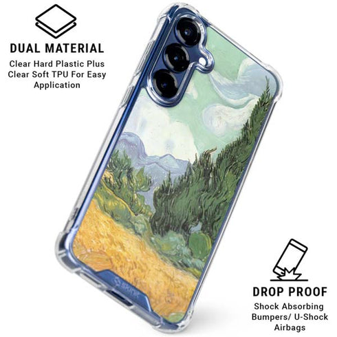 van Gogh - Wheatfield with Cypresses by Van Gogh Galaxy S25 Clear Case